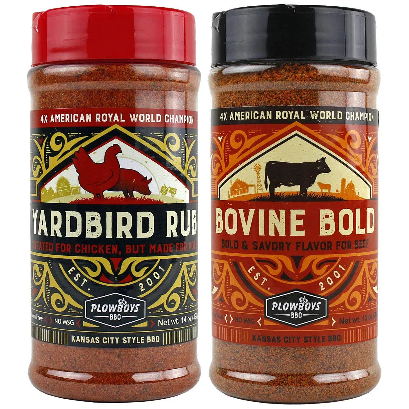 Plowboys BBQ Bovine Bold & Yardbird Seasoning Rub Award Winning Barbeque Rub