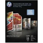 HP Q6612A Tri-Fold Laser Brochure Paper, 97 Brightness, 40lb, 8-1/2 x 11, White, 150 /Pack