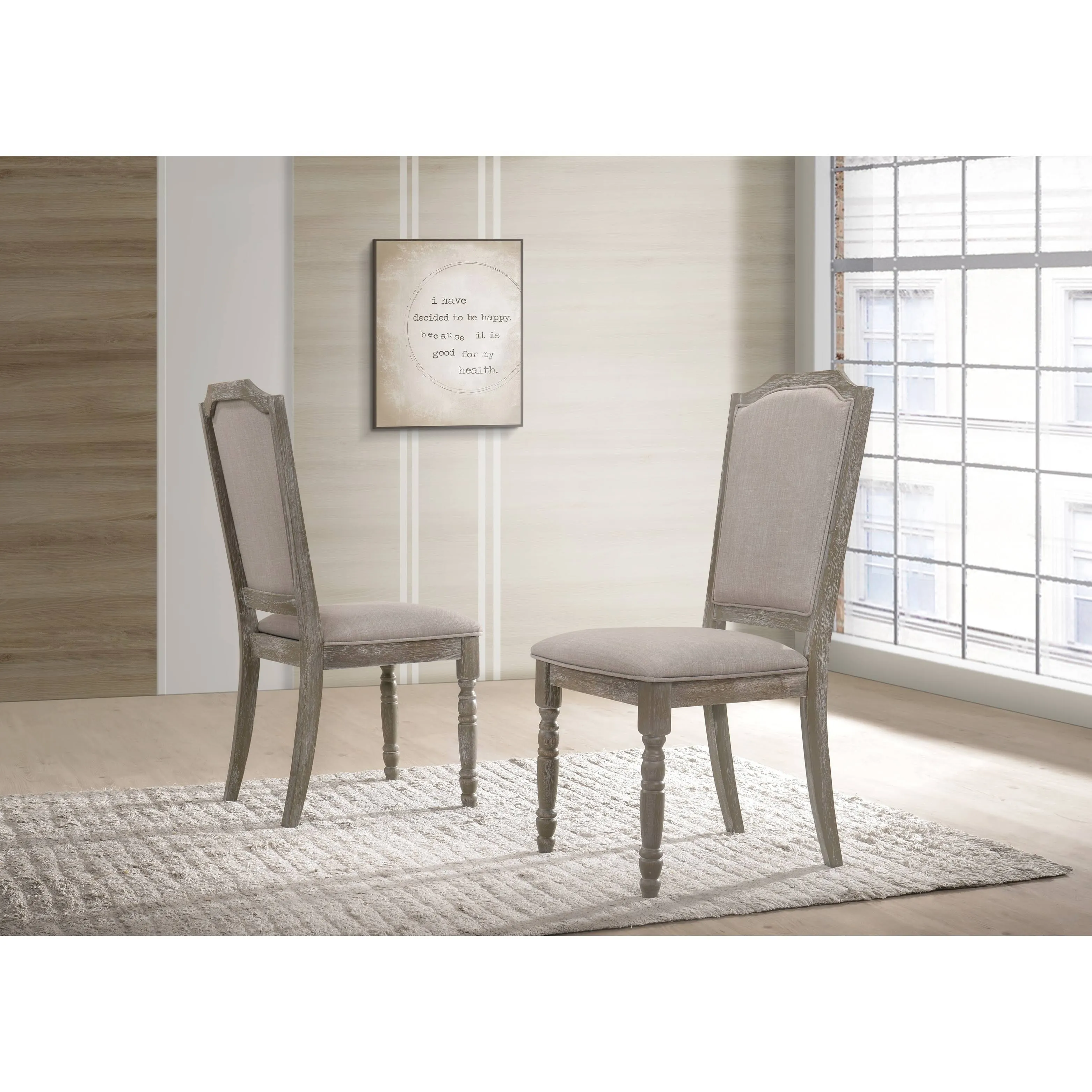 Ferran Wood Pedestal Dining Chair in Reclaimed Gray, Set of 2