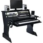 Musiea BE200 Series Music Recording Studio Desk Workstation w/2 x 4U Rack Black