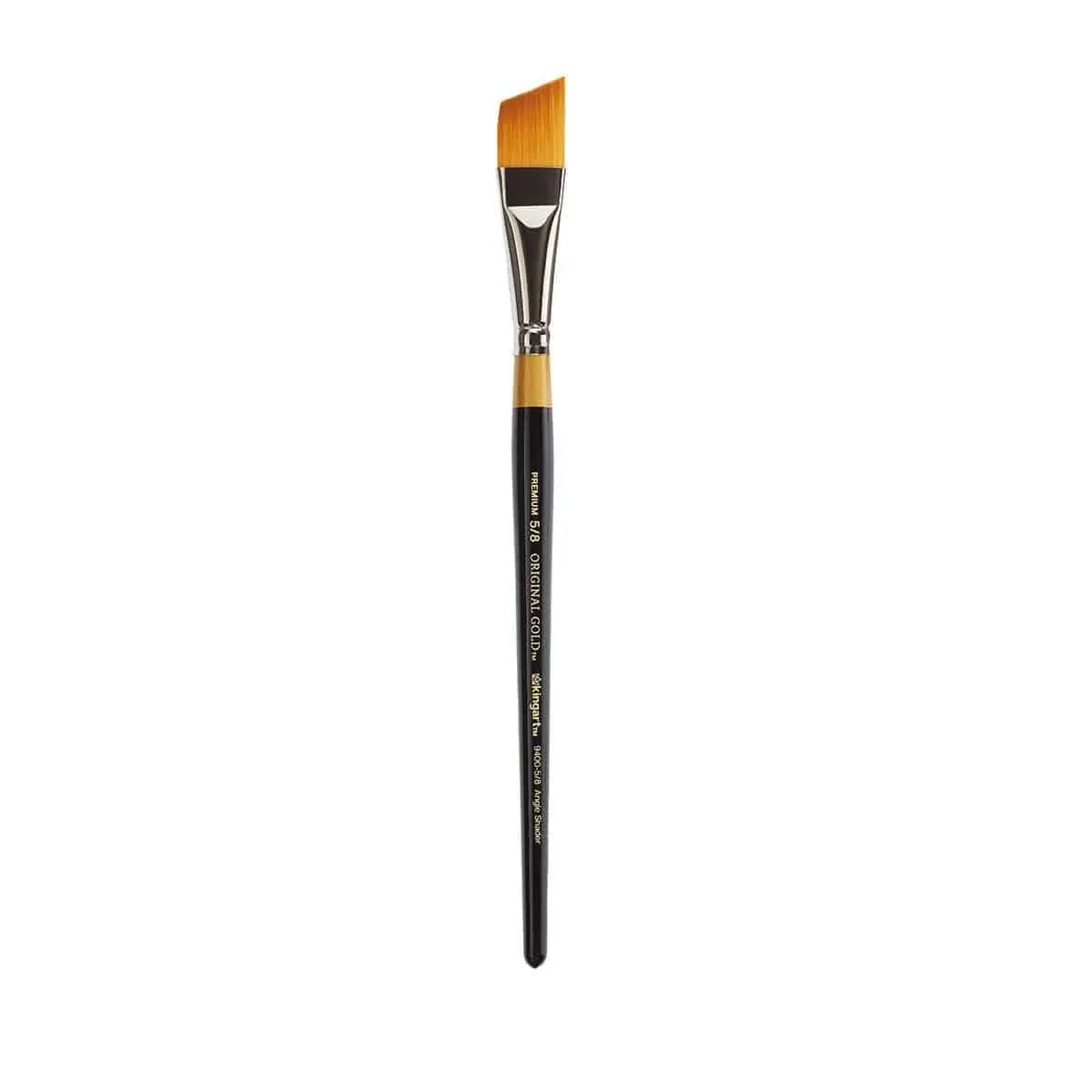 KINGART Premium Original Gold 9400-5/8 Angular Shader Series Artist Brush, Golden Taklon Synthetic Hair, Short Handle, for Acrylic, Watercolor, Oil and Gouache Painting, Size 5/8"