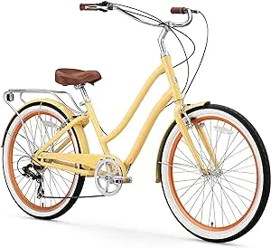 sixthreezero 26 inch Women's Step-Through Hybrid Bicycle 7 Speed Cream