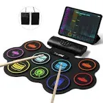 The One TRD 9 Pad Roll Up Drum Kit, Portable Electronic Drum with Free Smart App