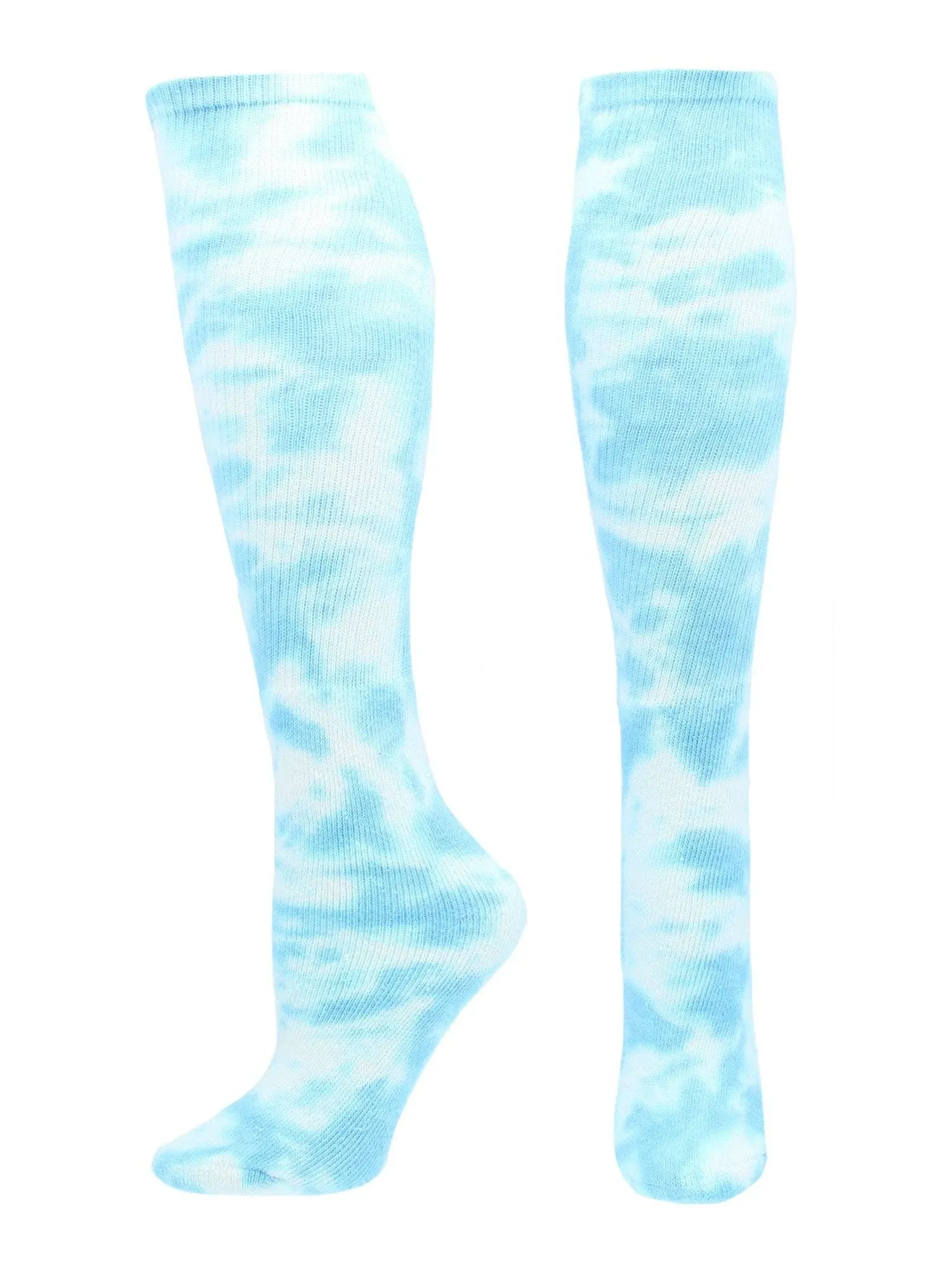 TCK Tie Dye Multisport Tube Socks (Columbia Blue/White, Medium)