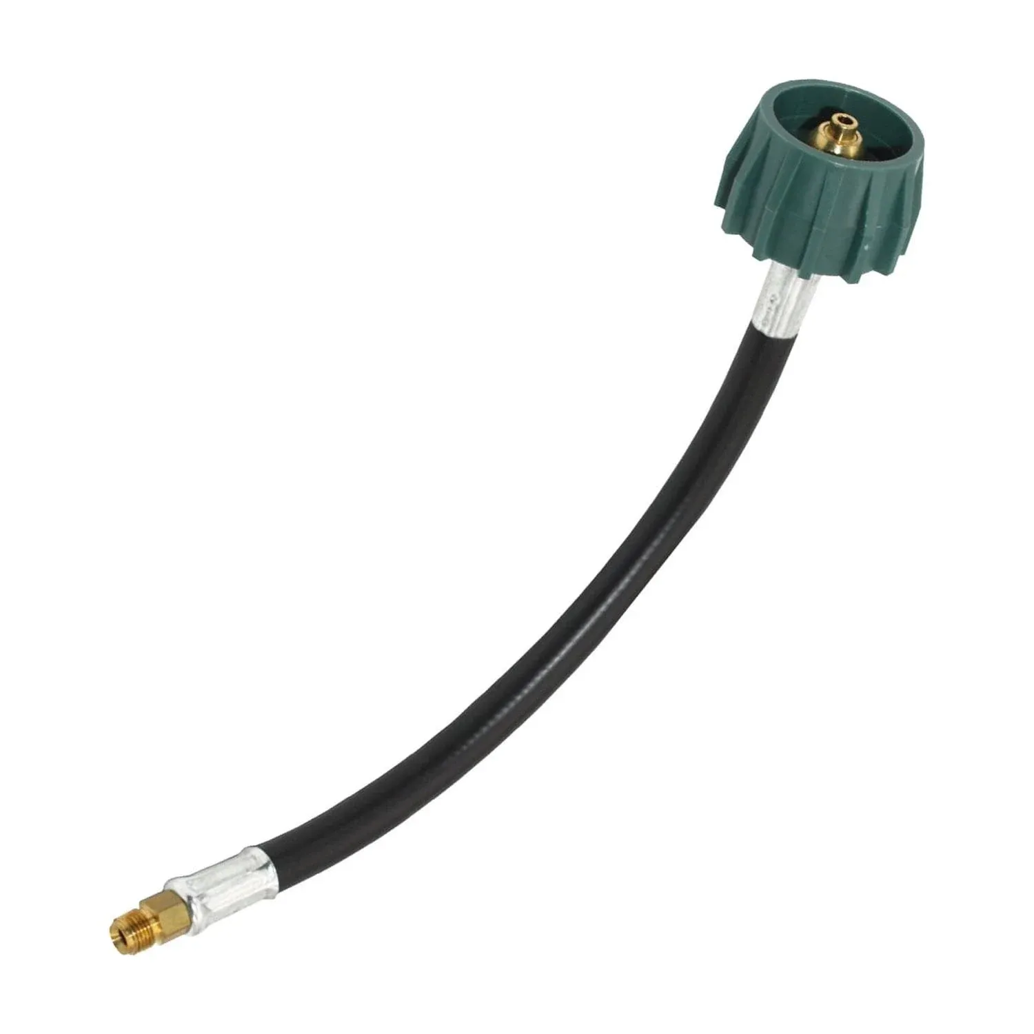 "Flame King 2-Stage AutoChangeover Regulators 12"" Pigtail Hose Rubber Propane Hose in Green | E12INPT"