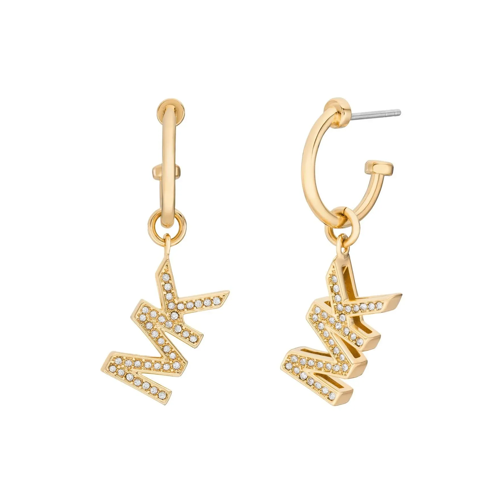 MK Logo Dangle Earrings in Gold mkj8008710