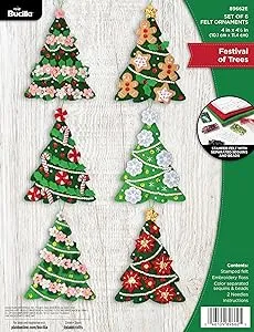 Bucilla Festival of Trees Felt Ornaments Applique Kit