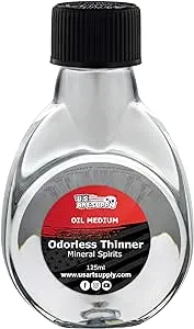 U.S. Art Supply Odorless Mineral Spirits Thinner, 125ml