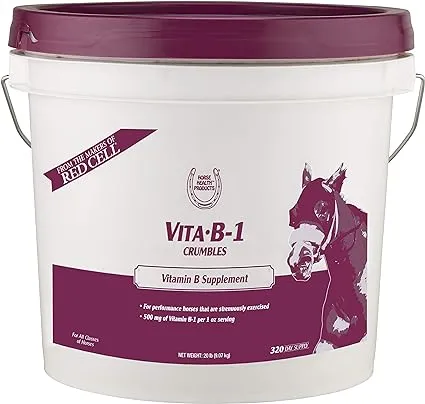 Farnam Horse Health Vita B-1 Crumbles Supplement for Horses, Supports optimal muscle activity and metabolism for performance, 20 pounds, 320 day supply