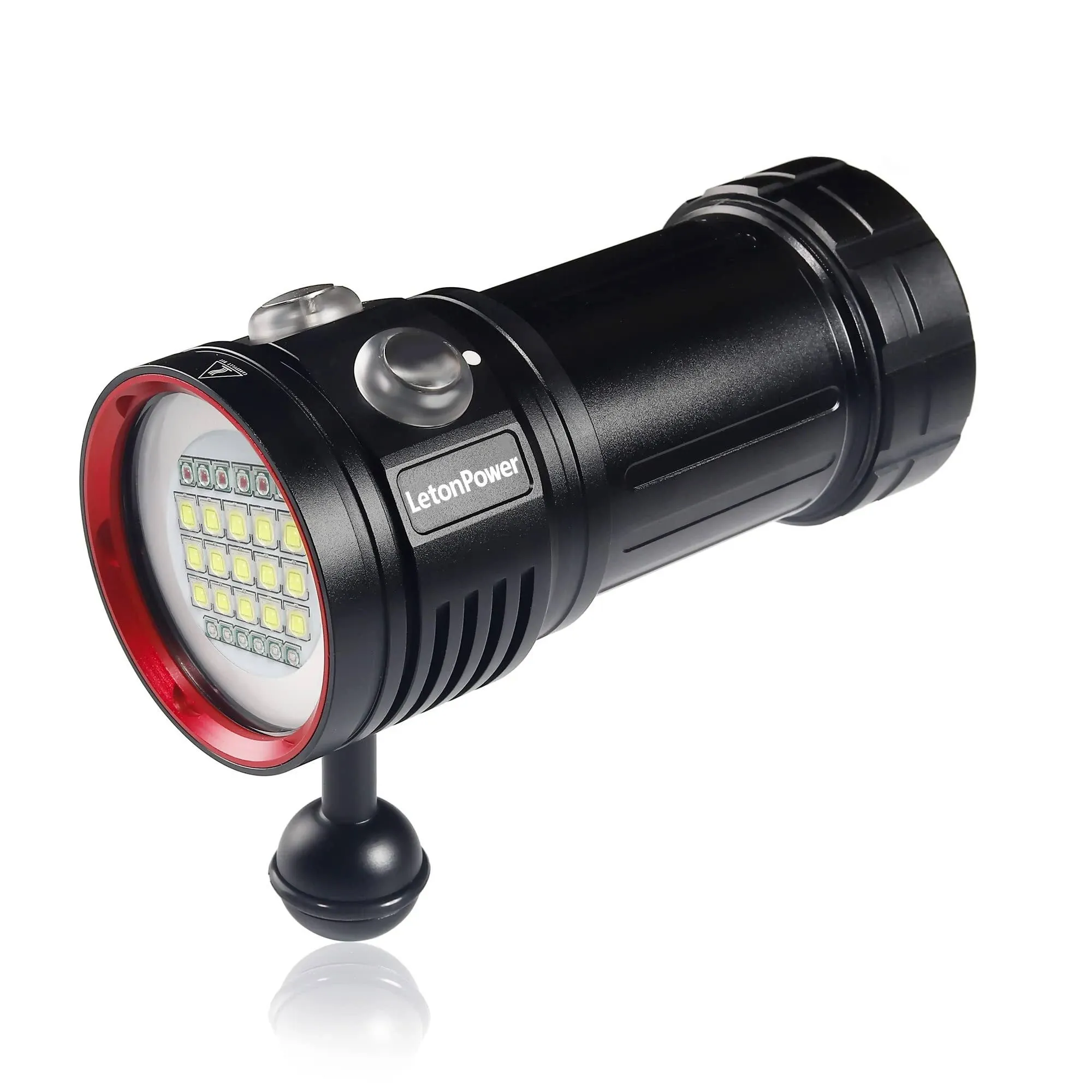 LetonPower Diving Flashlight, L15 10000Lumens Dive Light,100m Underwater Vide...