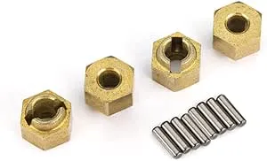 TRAXXAS 9750X Wheel hubs, 7mm hex, brass (1 gram) (4)/ axle pins (8)