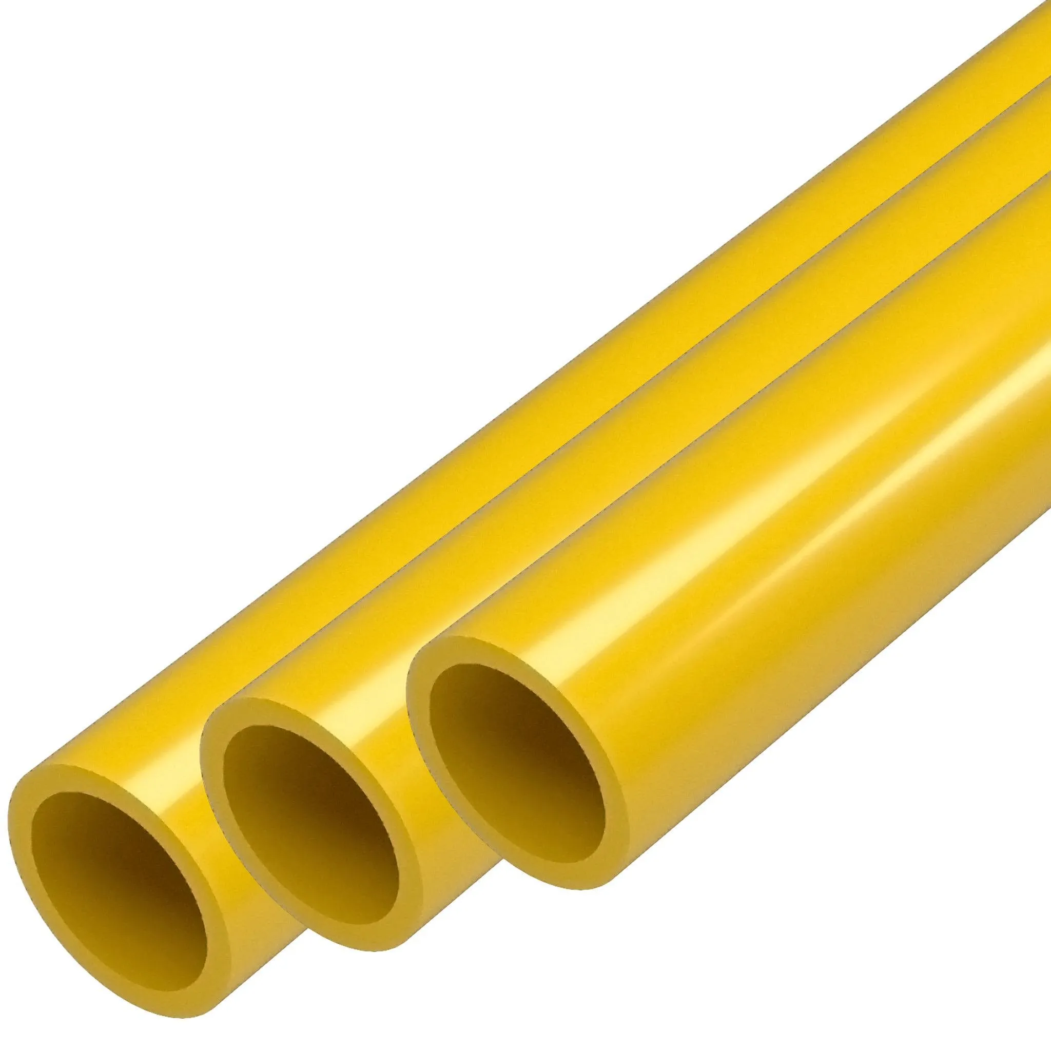 1/2&#034; Sch 40 Furniture Grade PVC Pipe, 40&#034;L, Yellow (3-PK), FORMUFIT-Made in US