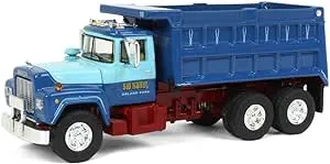 Mack R Model Tandem Axle Dump Truck "Sid Kamp" Dark Blue and Light Blue 1/64 Diecast Model by DCP/First Gear