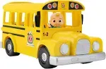 Cocomelon Musical Yellow School Bus Plays Music JJ Figure Toy Wheels On The Bus