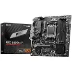 MSI PRO B650M-P ProSeries Motherboard (AMD AM5, mATX, DDR5, PCIe 4.0, M.2, SATA 6Gb/s, USB 3.2 Gen 2, HDMI/DP, AMD Ryzen 7000 Series Desktop Processors)