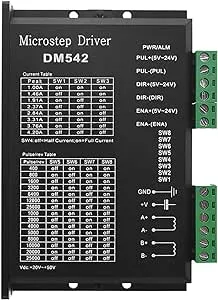 Tofelf CNC Digital Microstep Driver DM542 Stepper Motor Controller 2-Phase Digital Stepper Motor Driver 20-50V DC Max 4.2A for NEMA 17, NEMA 23 and