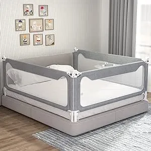 Sephyroth Bed Rails for Toddlers, Upgrade Height Adjustable Baby Bed Rail Guard Specially Designed for Twin, Full, Queen, King Size - Safety Bed Guard Rails for Kids 1 Side:74.8"(L) ×27"(H)