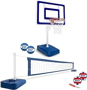 GoSports Splash Hoop ELITE 2-in-1 Pool Basketball & Volleyball Game Set