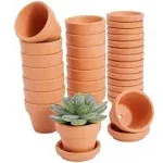 16-Pack 2 Inch Terracotta Pots with Saucer, Clay Planters for Flowers, 2 x 1.5&#034;