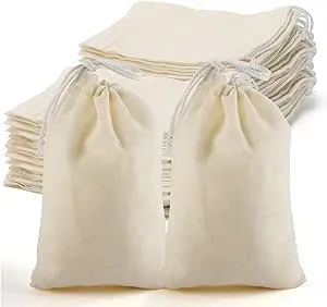 50pcs Muslin Bags with Drawstring, 4x6" Cotton Drawstring Bags Sachet Bag, Reusable Small Cloth Bags for Jewelry Pouch, Party Wedding Home Storage