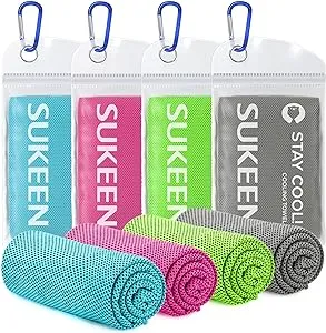 Sukeen [4 Pack] Cooling Towel 40x12",ice Towel,Soft Breathable Chilly Towel for