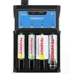 Tenergy T4s 4 Bay Universal Li-ion LiFePo4 NiMH Charger with Battery Options