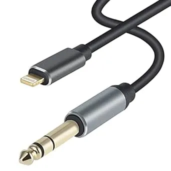 Lightning to 1/4 inch 6.35mm TRS Audio Stereo Cable for iPhone12/12 Pro/X/XS/XR/8/7/iPad/iPod, Amplifier, Speaker, Headphone, Mixer 3.3 FT