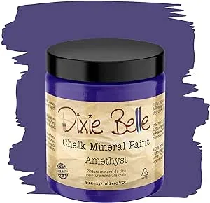 Dixie Belle Paint Company Chalk Finish Furniture Paint | Amethyst (8oz) | Matte Deep Purple Chic Chalk Mineral Paint | DIY Furniture Paint