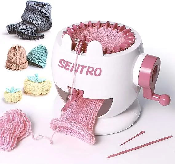 (22 Needles) - Sentro Knitting Machine, Knitting Loom Set Round Weaving Loom for Kids, Bunny Shaped Smart Weaver, Hat Sock Scarf Loom