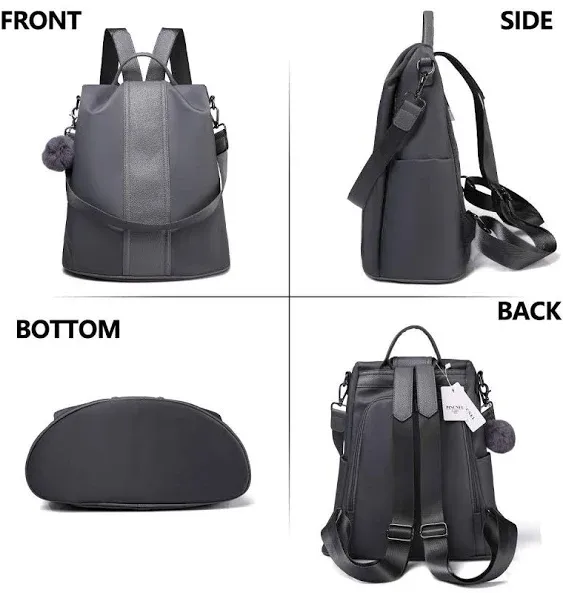 PINCNEL Women Backpack Purse Waterproof Nylon Anti-Theft Rucksack Lightweight Shoulder Bag