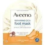 Aveeno Repairing Cica Foot Mask with Prebiotic Oat and Shea Butter, Moisturizing Foot Mask for Extra Dry Skin, 1 Pair of Single-Use Slippers Pack of