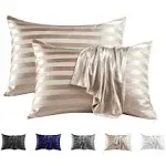 MR&HM Satin Pillowcase for Hair and Skin, Silk Satin Pillowcase 2 Pack, Queen Size Pillow Cases Set of 2, Silky Pillow Cover with Envelope Closure (