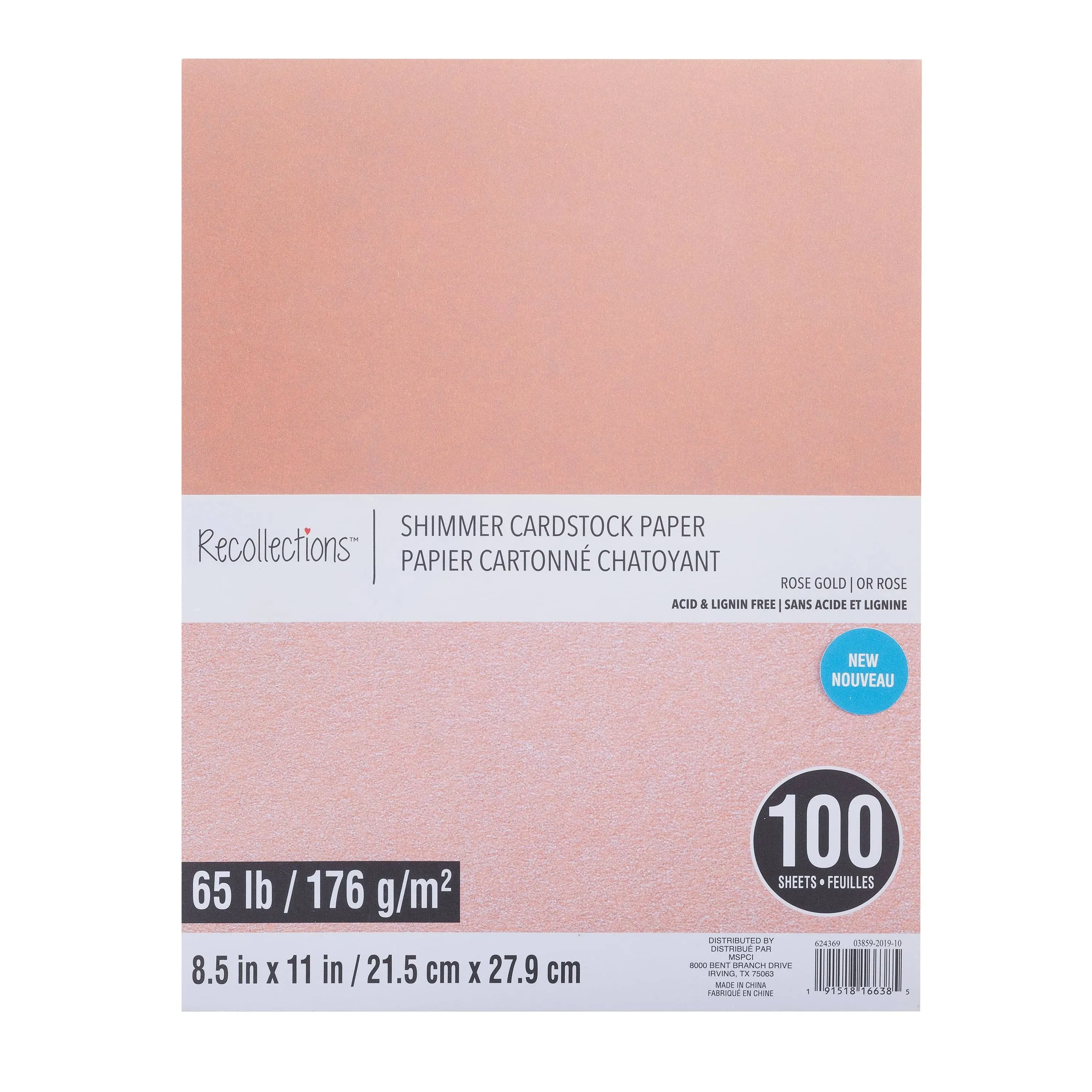 Rose Gold Shimmer 8.5" x 11" Cardstock Paper by Recollections 100 Sheets | Michaels