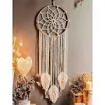 Nice Dream Macrame Dream Catchers for Bedroom Adult Wall Decor Large Boho Hanging with 3 Woven Feather Tassels Home Decoration Ornament Craft Gift