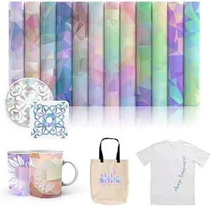 XINPOCUT Infusible Transfer Ink Sheets(12pcsSet, 12x12) - Diamond Paper Sublimation for Cricut Mug Press,Heat Press Machine Sheets T-shirts Bag,