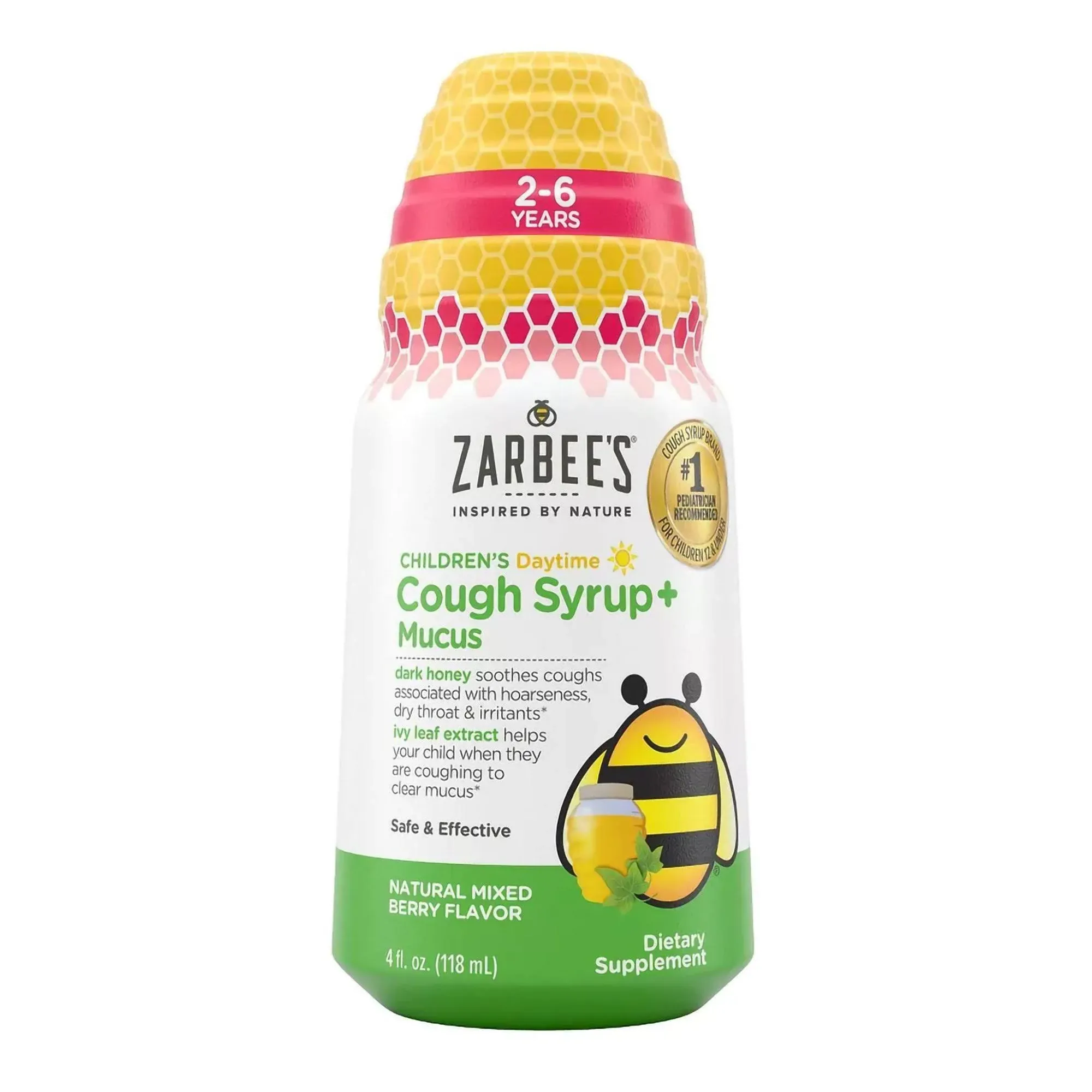 Zarbee&#039;s Children&#039;s Daytime Cough Syrup + Mucus w/ Natural Mixed Berry Flavor