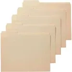 Smead 1/3 Cut Assorted One-Ply Top Tab File Folders, Manila, Letter - 100 pack