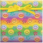 Smiley Faces Jumbo Rolled Gift Wrap