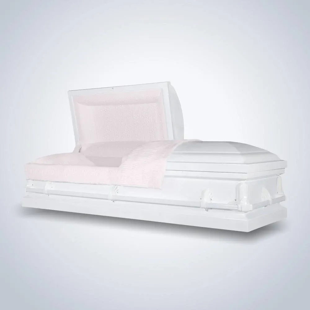 Andover Series | White Steel Casket with Pink Interior