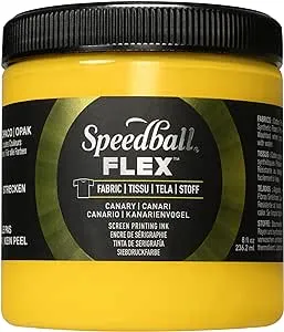 Speedball Flex Fabric Screen Printing Ink, 8-Ounce, Canary for T-Shirt and Silkscreen Printmaking, New for 2023