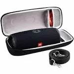 Case for JBL Charge 4 / Charge 5 / Pulse 4 Portable Waterproof Wireless Bluetooth Speaker [ Fits USB Plug and Cable & More ] - Black (Case Only)