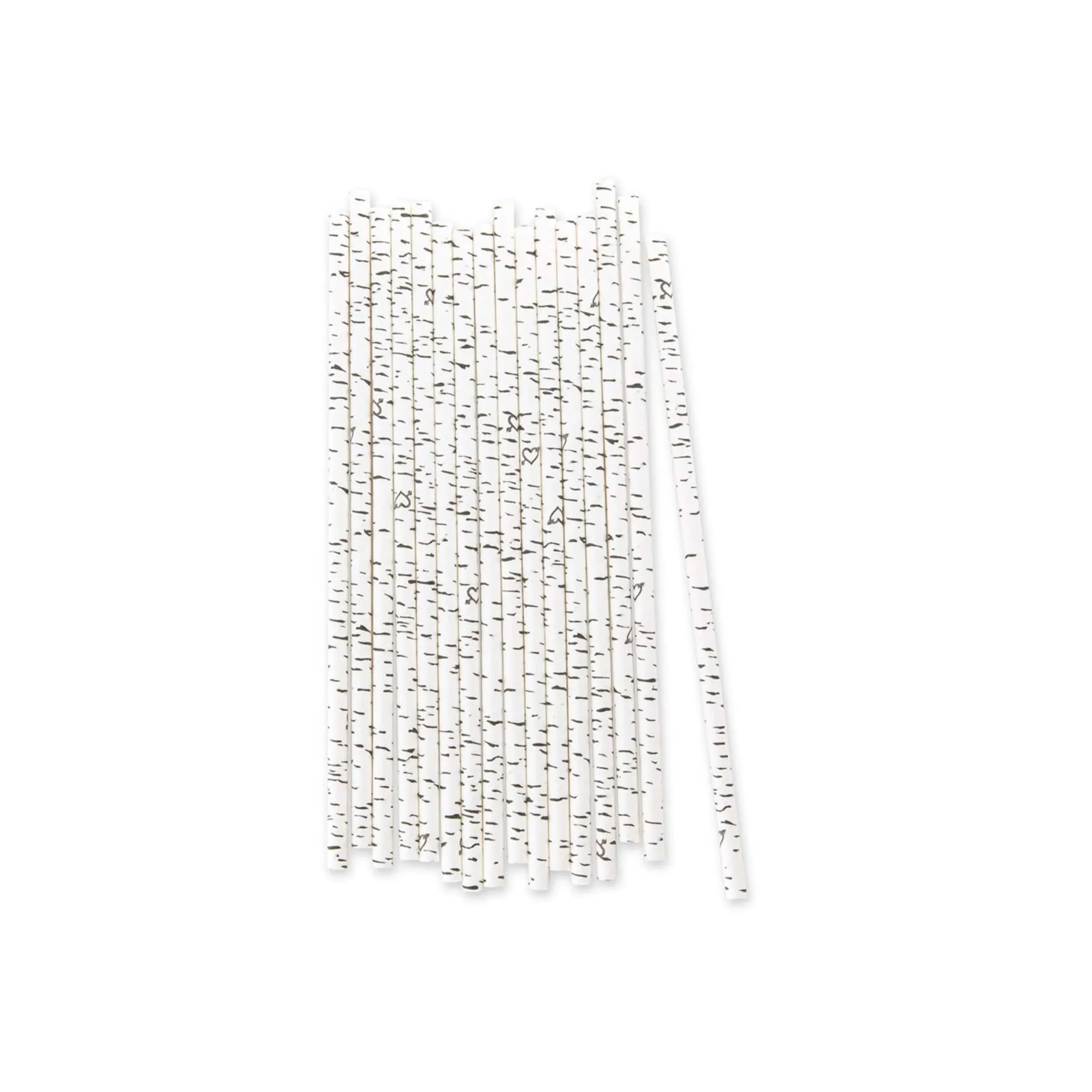 Birch Bark Print Paper Drinking Straw