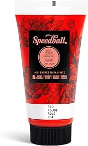 Speedball Block Printing Ink - Water Based 2.5 fl oz (75cc) Red