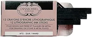 Charbonnel Lithographic Crayons - No 2 Medium Hard, Pkg of 12