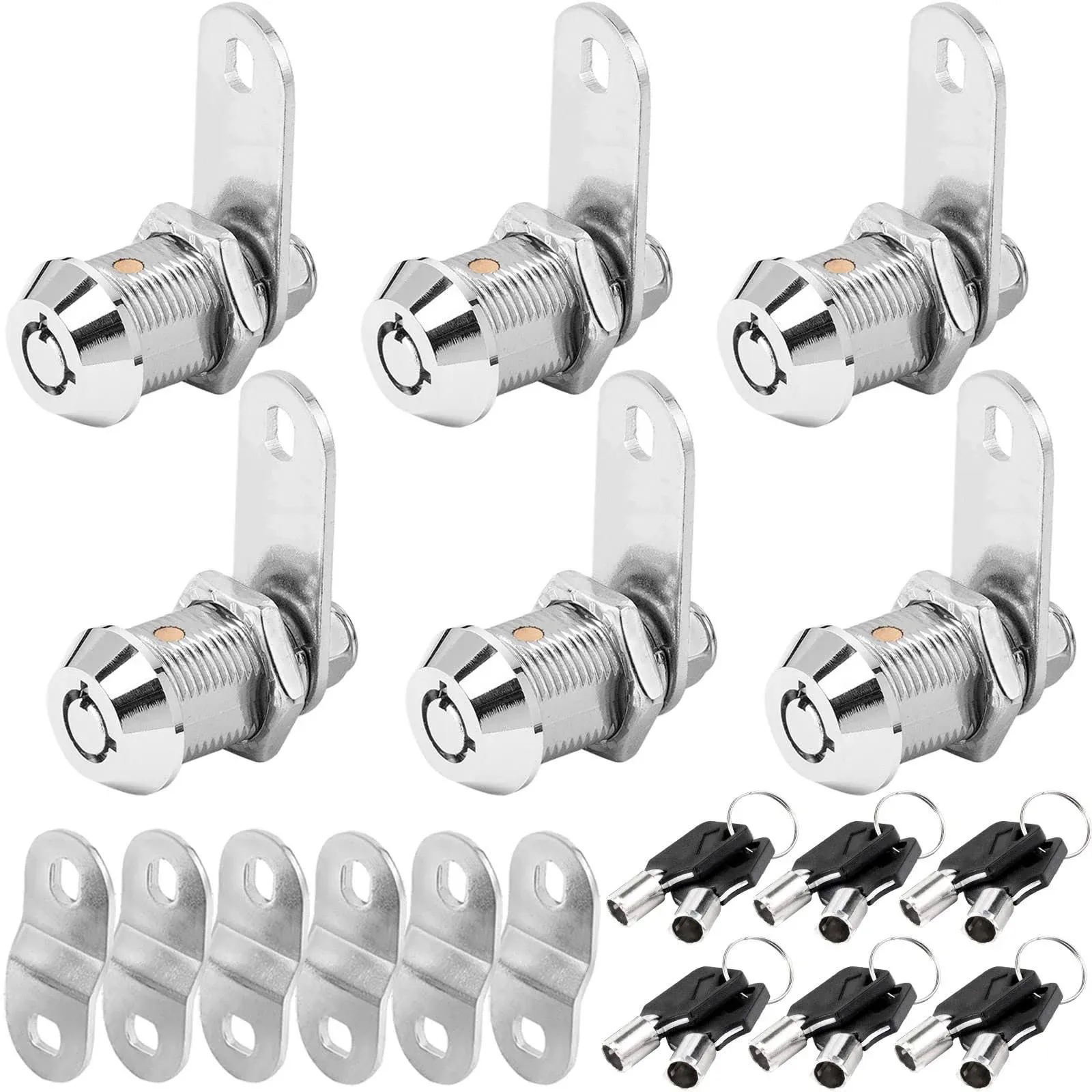 Sissinda Cam Locks RV Storage Locks Keyed Alike, 7/8” Fits On 9/16” Max Door Thickness, RV Compartment Locks for Camper Trailer Cabinet Locks with