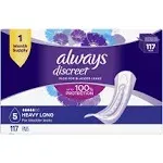 Always Discreet 54 Count Incontinence Women Pads Moderate Absorbency Long