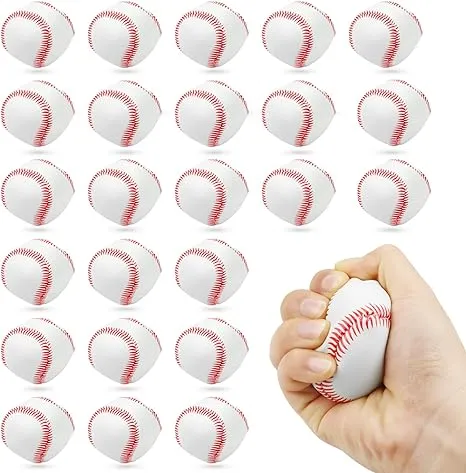 Weoxpr 24 Pack Mini Foam Baseballs - 2 inch Soft Baseball Toys Squeeze Stress ...