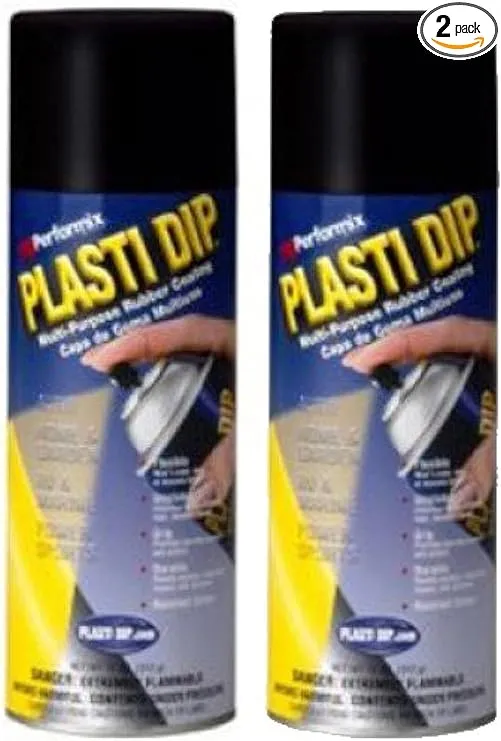 2 PACK PLASTI DIP Mulit-Purpose Rubber Coating Spray BLACK 11oz …