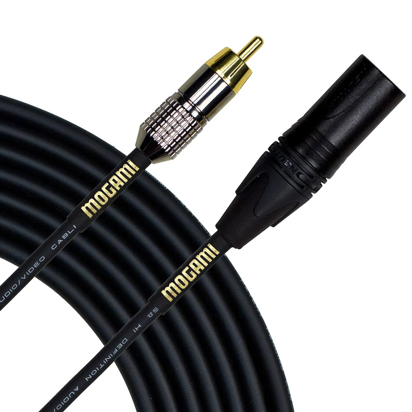 Mogami GOLD XLRM-RCA-03 Unbalanced Audio Adapter Cable, RCA Male Plug to XLR-Male, Gold Contacts | Reverb