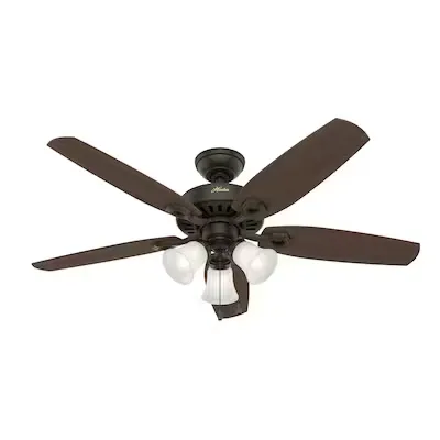 Hunter Fan Company 53236 Hunter Builder Plus Indoor Ceiling Fan with Lights and Pull Chain Control, 52", Snow White Finish